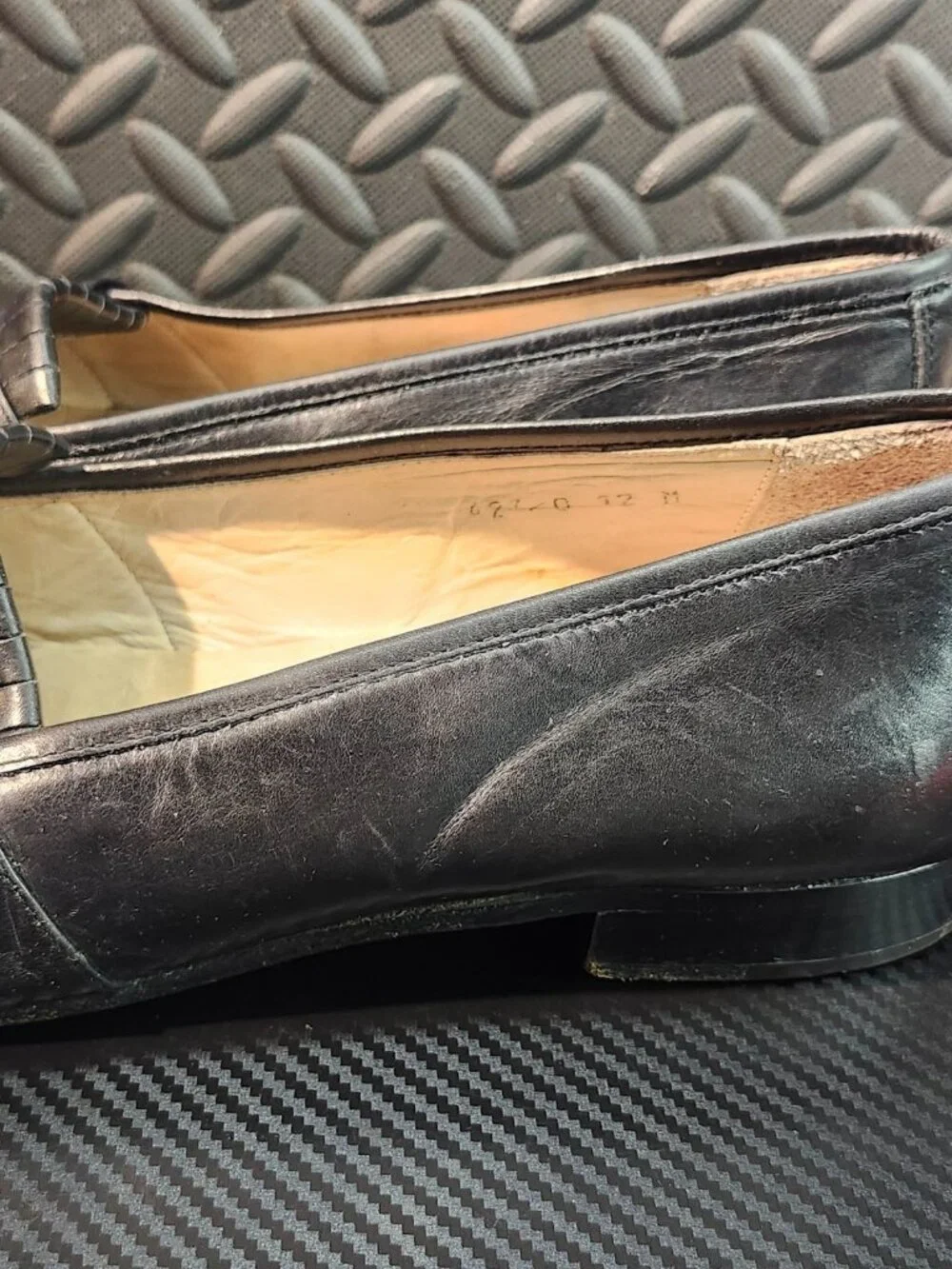 Alfani Black Leather Braided Tassel Slip On Loafers Size 12M Made In Italy